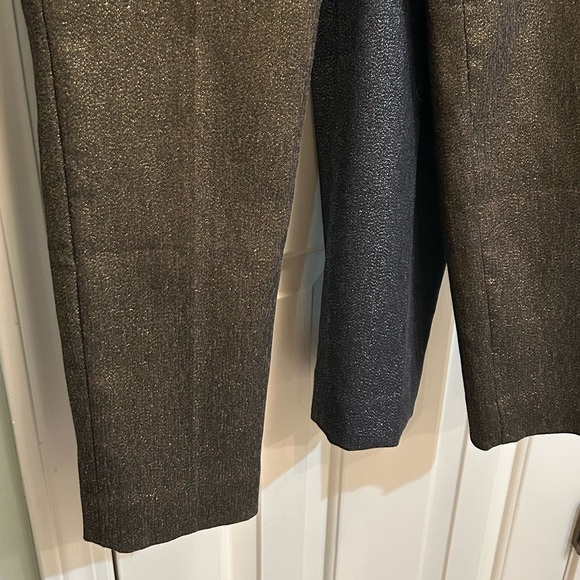 2 WHBM size 6 6L metallic the Slim ankle pants black pewter bronze skinny dressy - Picture 5 of 5